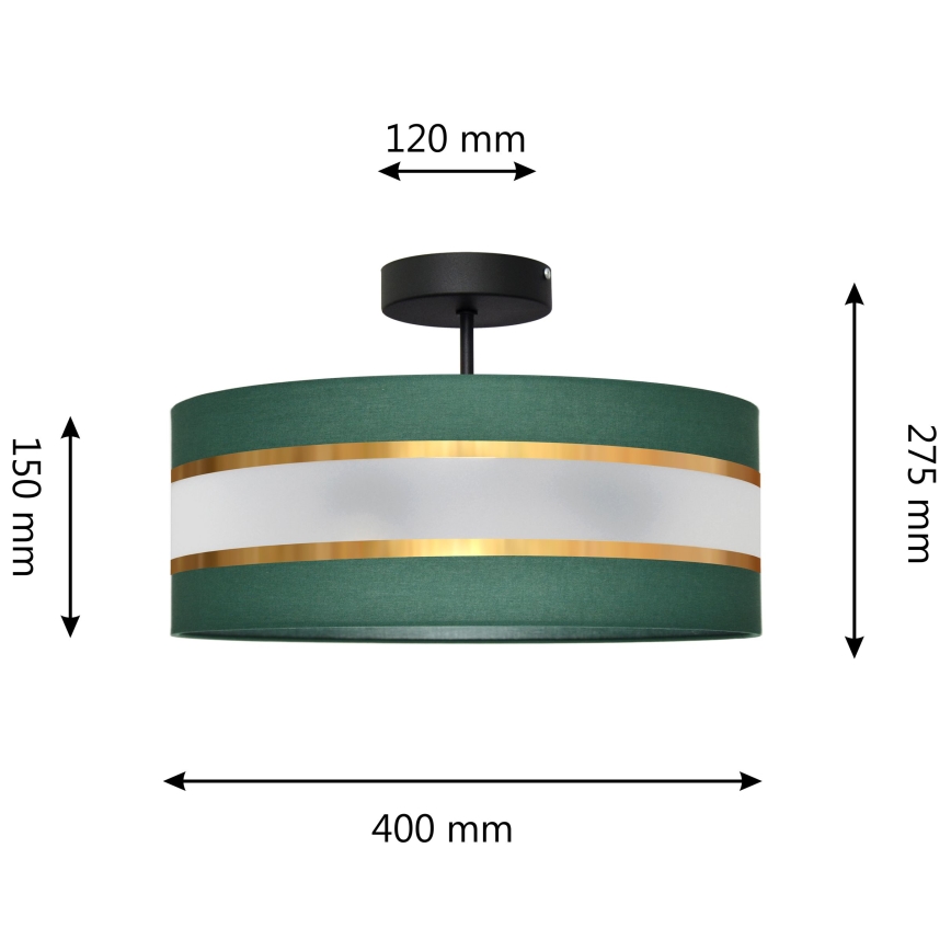 Candelabro suspenso HELEN 3xE27/15W/230V verde/dourada
