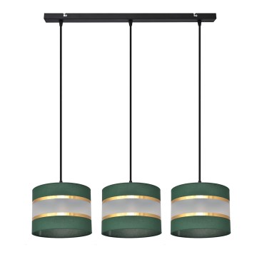 Candelabro suspenso HELEN 3xE27/15W/230V verde/dourada