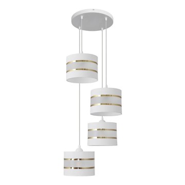 Candelabro suspenso HELEN 4xE27/15W/230V branco/dourado