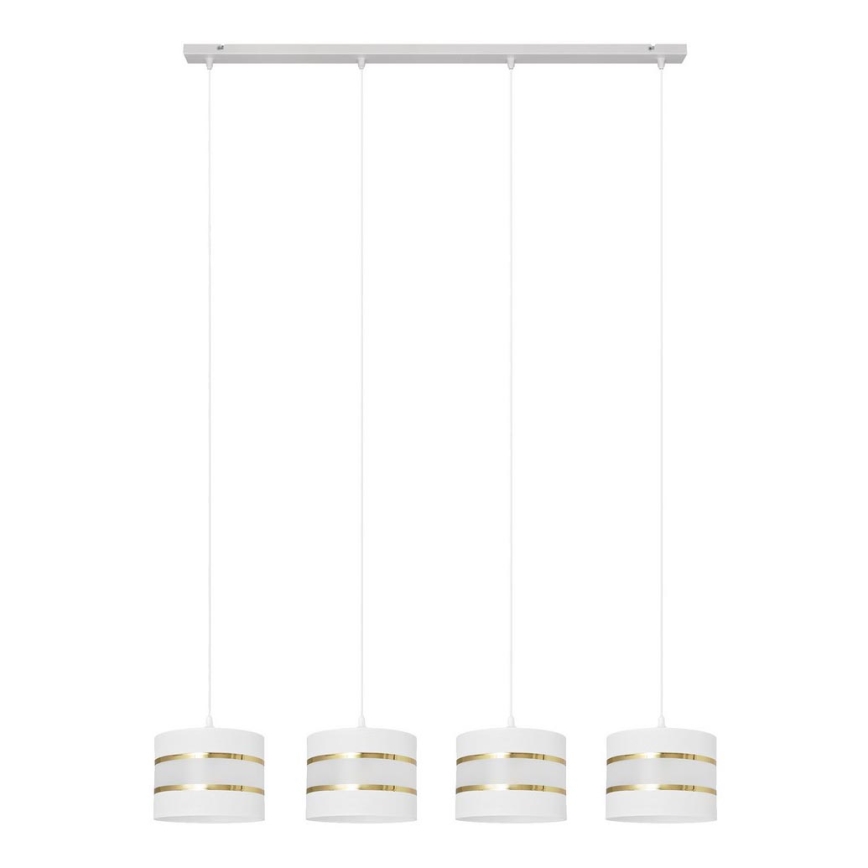 Candelabro suspenso HELEN 4xE27/15W/230V branco/dourado