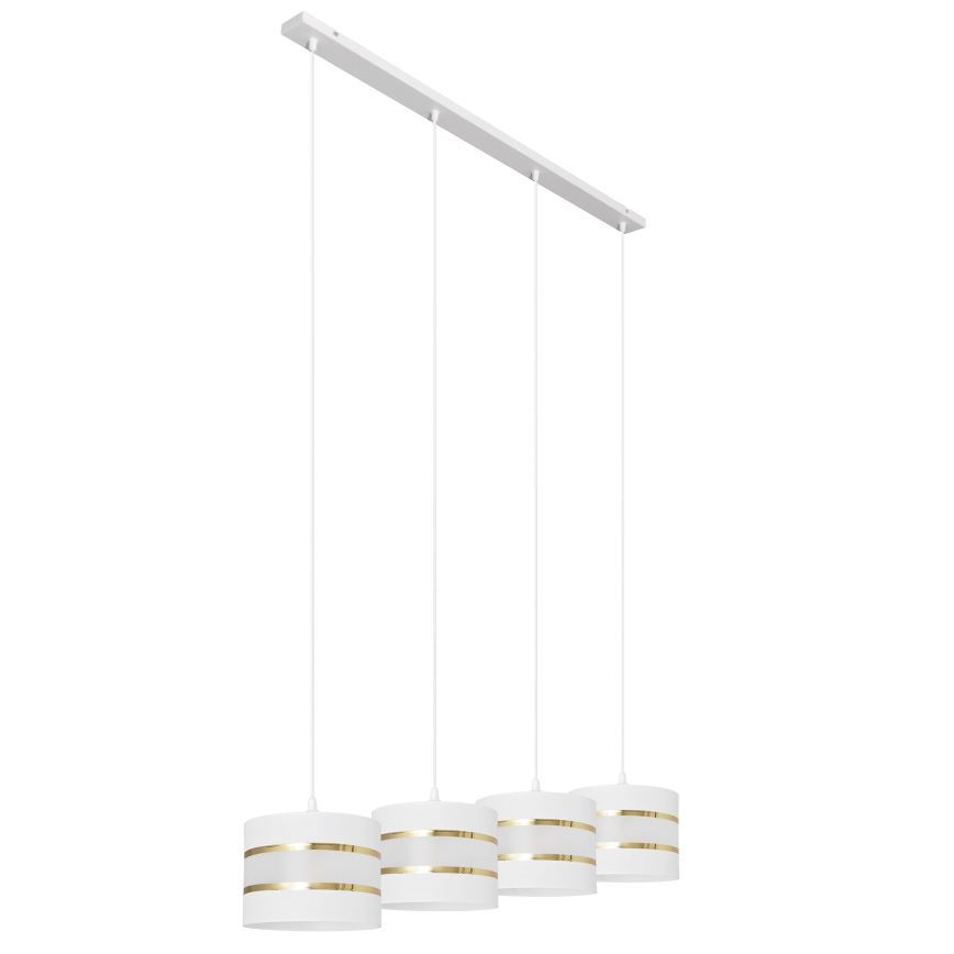 Candelabro suspenso HELEN 4xE27/15W/230V branco/dourado