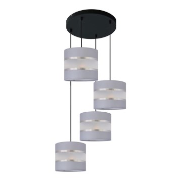 Candelabro suspenso HELEN 4xE27/15W/230V cinzento/preto