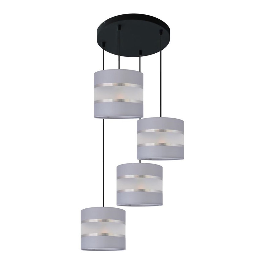 Candelabro suspenso HELEN 4xE27/15W/230V cinzento/preto