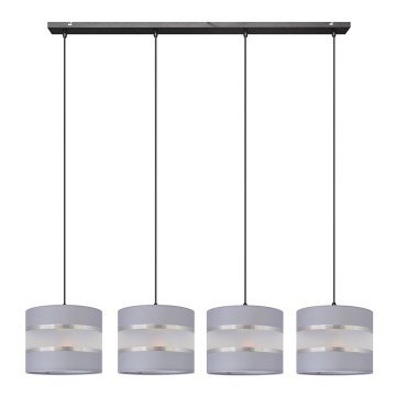 Candelabro suspenso HELEN 4xE27/15W/230V cinzento/preto