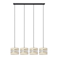 Candelabro suspenso HELEN 4xE27/15W/230V creme/preto/dourado