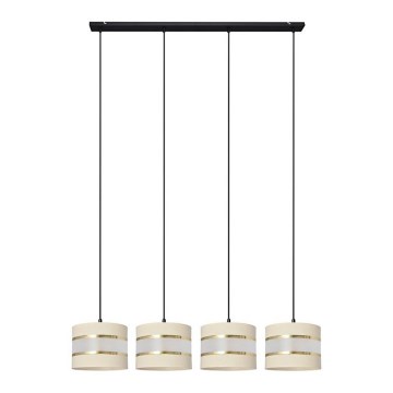 Candelabro suspenso HELEN 4xE27/15W/230V creme/preto/dourado