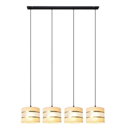 Candelabro suspenso HELEN 4xE27/15W/230V creme/preto/dourado