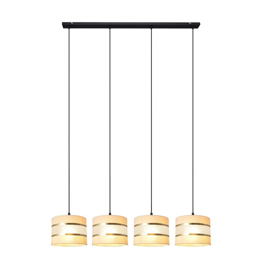 Candelabro suspenso HELEN 4xE27/15W/230V creme/preto/dourado