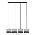 Candelabro suspenso HELEN 4xE27/15W/230V preto/cinzento/dourado