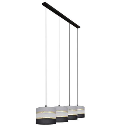 Candelabro suspenso HELEN 4xE27/15W/230V preto/cinzento/dourado