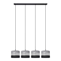 Candelabro suspenso HELEN 4xE27/15W/230V preto/cinzento/prateado