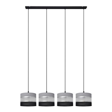 Candelabro suspenso HELEN 4xE27/15W/230V preto/cinzento/prateado