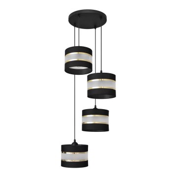 Candelabro suspenso HELEN 4xE27/15W/230V preto/dourado