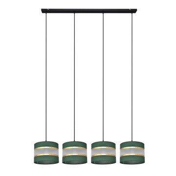 Candelabro suspenso HELEN 4xE27/15W/230V verde/dourada