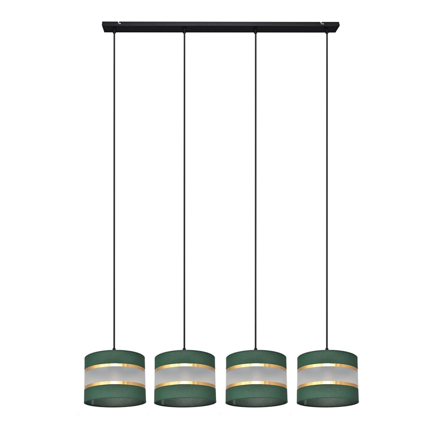 Candelabro suspenso HELEN 4xE27/15W/230V verde/dourada