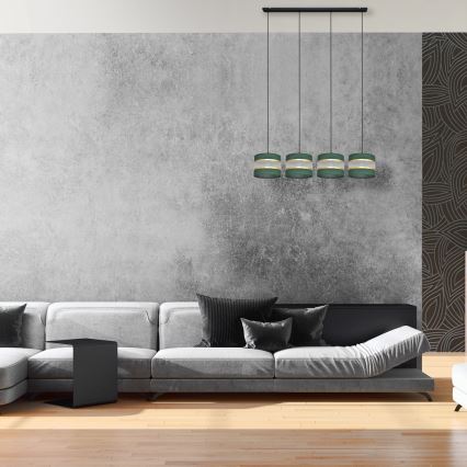 Candelabro suspenso HELEN 4xE27/15W/230V verde/dourada