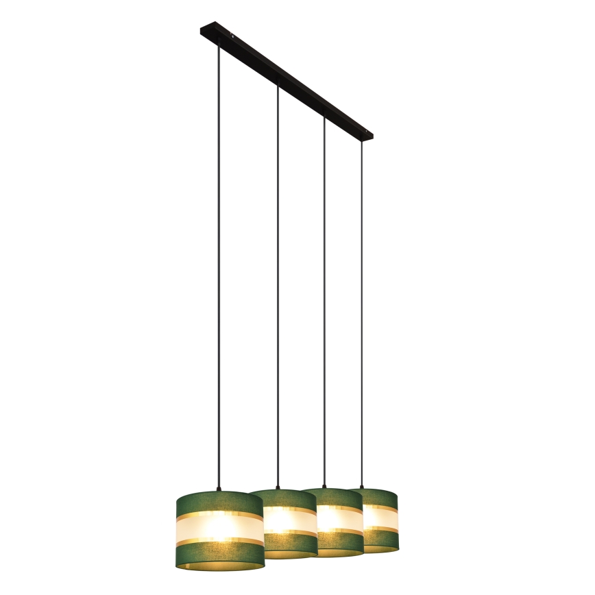 Candelabro suspenso HELEN 4xE27/15W/230V verde/dourada