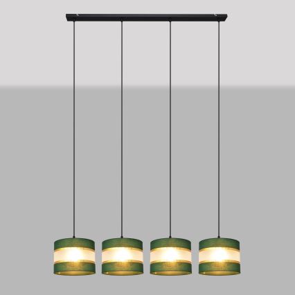 Candelabro suspenso HELEN 4xE27/15W/230V verde/dourada