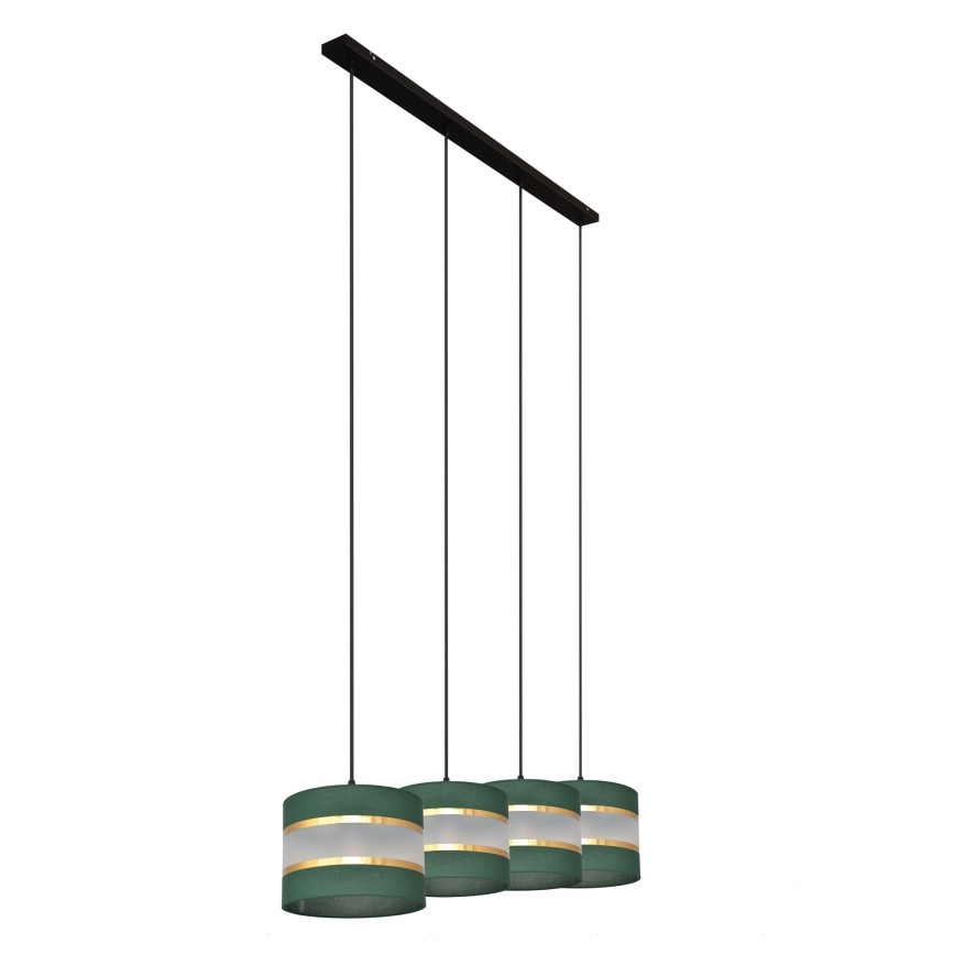 Candelabro suspenso HELEN 4xE27/15W/230V verde/dourada