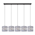 Candelabro suspenso HELEN 5xE27/15W/230V cinzento/preto