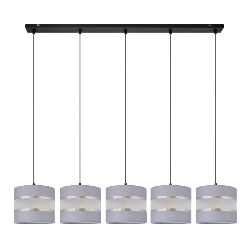 Candelabro suspenso HELEN 5xE27/15W/230V cinzento/preto