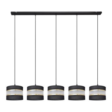Candelabro suspenso HELEN 5xE27/15W/230V preto/dourado