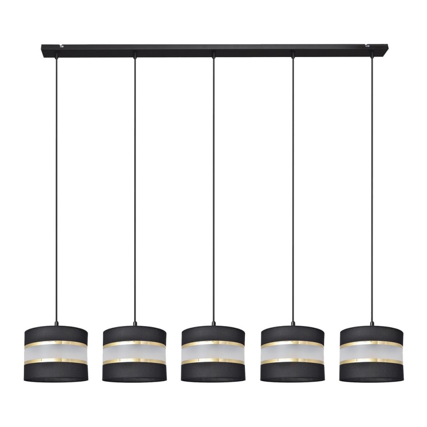 Candelabro suspenso HELEN 5xE27/15W/230V preto/dourado