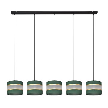 Candelabro suspenso HELEN 5xE27/15W/230V verde/dourada