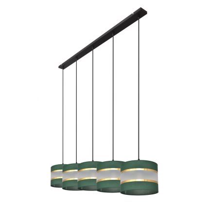 Candelabro suspenso HELEN 5xE27/15W/230V verde/dourada