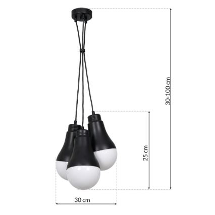 Candelabro suspenso HELIOS 3xE14/40W/230V