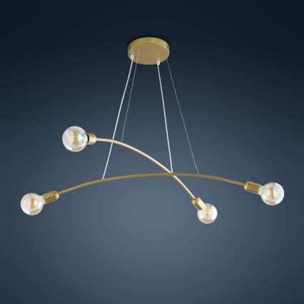 Candelabro suspenso HELIX 4xE27/60W/230V dourado