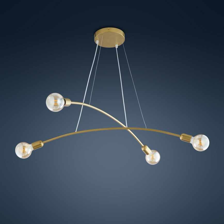 Candelabro suspenso HELIX 4xE27/60W/230V dourado