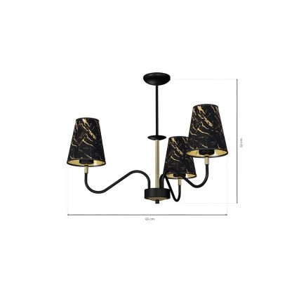 Candelabro suspenso HERMES 3xE27/60W/230V