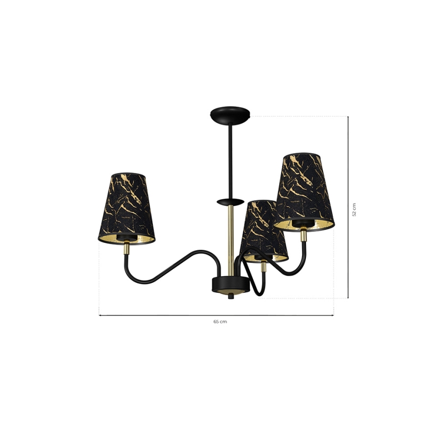 Candelabro suspenso HERMES 3xE27/60W/230V