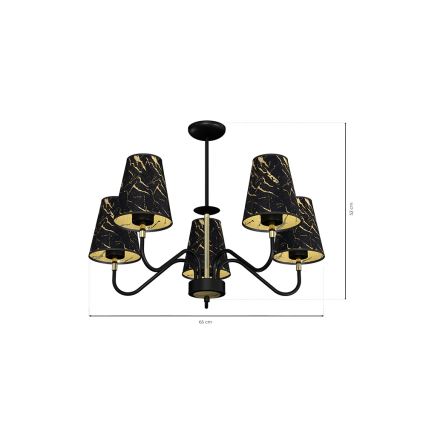 Candelabro suspenso HERMES 5xE27/60W/230V