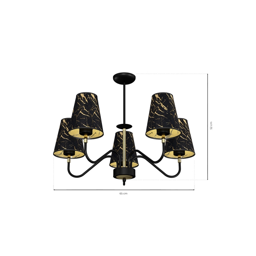 Candelabro suspenso HERMES 5xE27/60W/230V