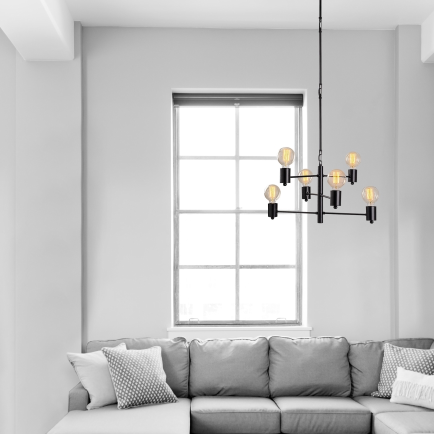 Candelabro suspenso HEXA 6xE27/40W/230V