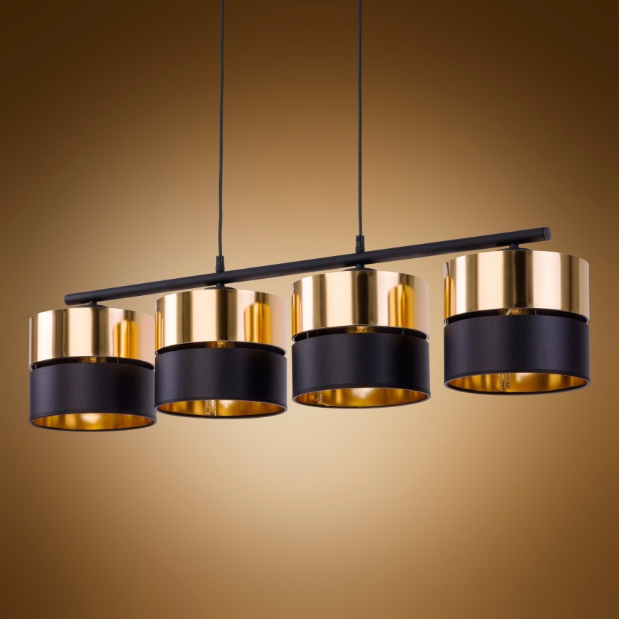 Candelabro suspenso HILTON 4xE27/15W/230V latão/preto