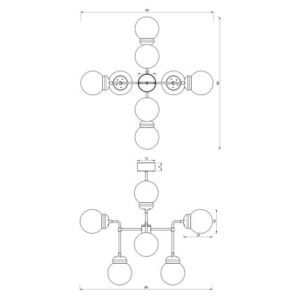 Candelabro suspenso HYDRO 8xE27/60W