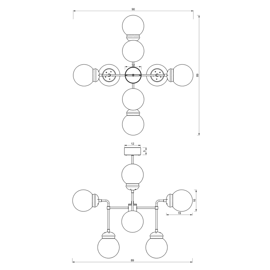 Candelabro suspenso HYDRO 8xE27/60W