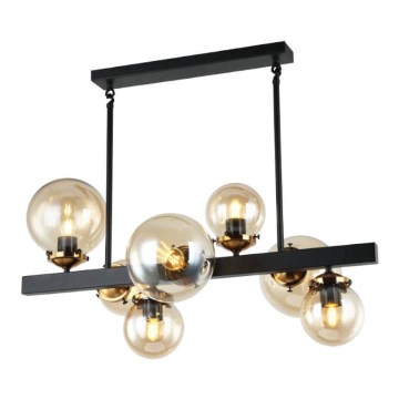 Candelabro suspenso HYPERION 7xE27/7W/230V preto/bege