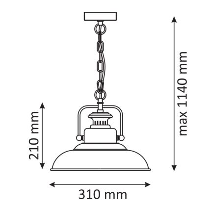 Candelabro suspenso ICELAND 1xE27/20W/230V
