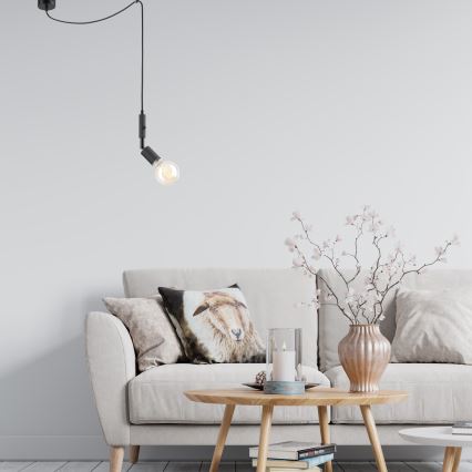 Candelabro suspenso INA 1xE27/42W/230V preto
