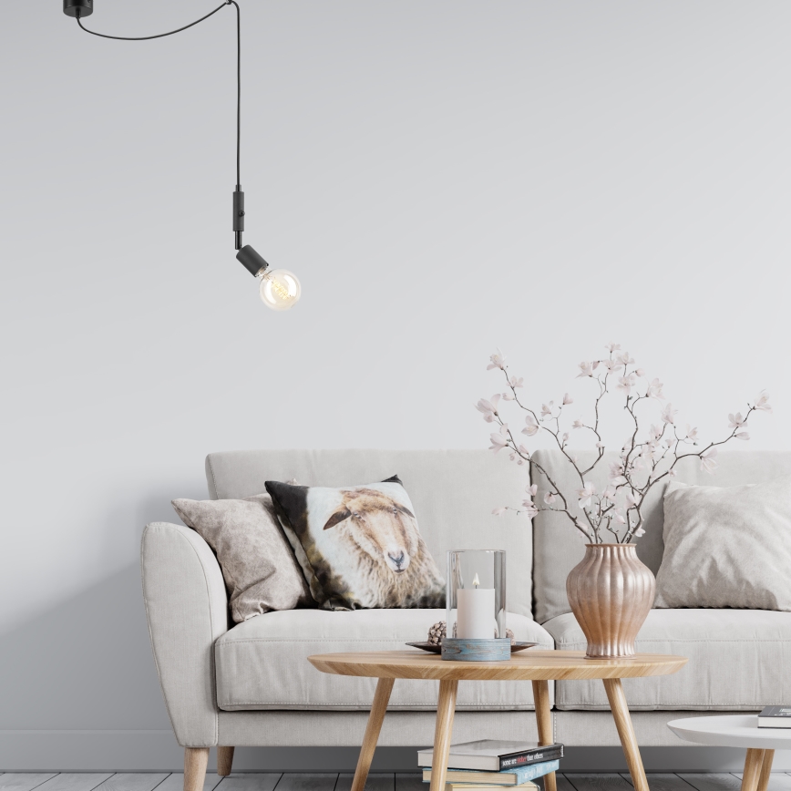 Candelabro suspenso INA 1xE27/42W/230V preto