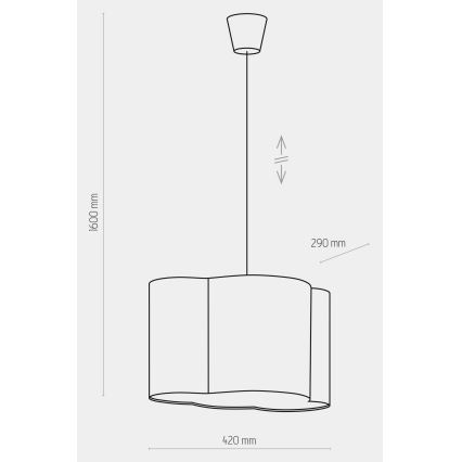 Candelabro suspenso infantil CLOUD 1xE27/25W/230V azul