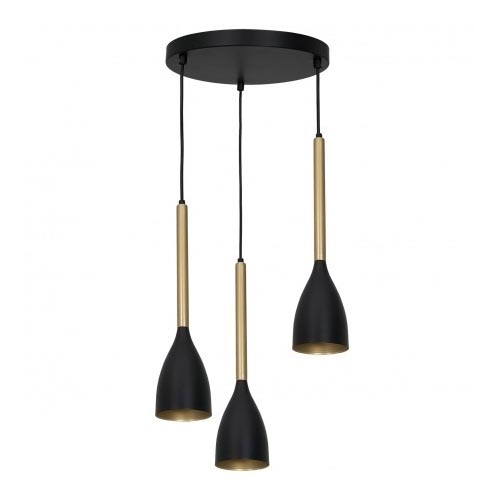 Candelabro suspenso ISTAPPAR 3xE27/60W/230V preto/dourado