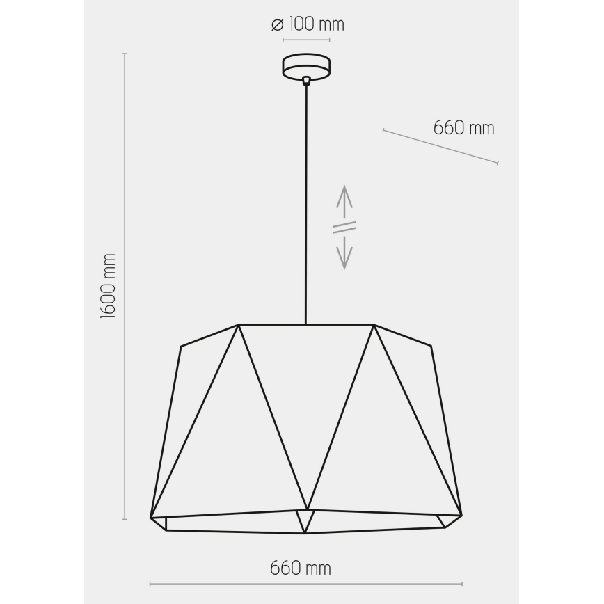 Candelabro suspenso IVO 1xE27/25W/230V preto/dourado