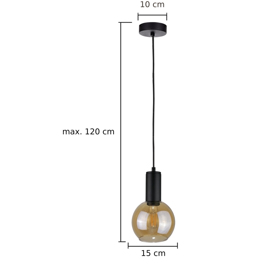Candelabro suspenso JANTAR BLACK 1xE27/60W/230V