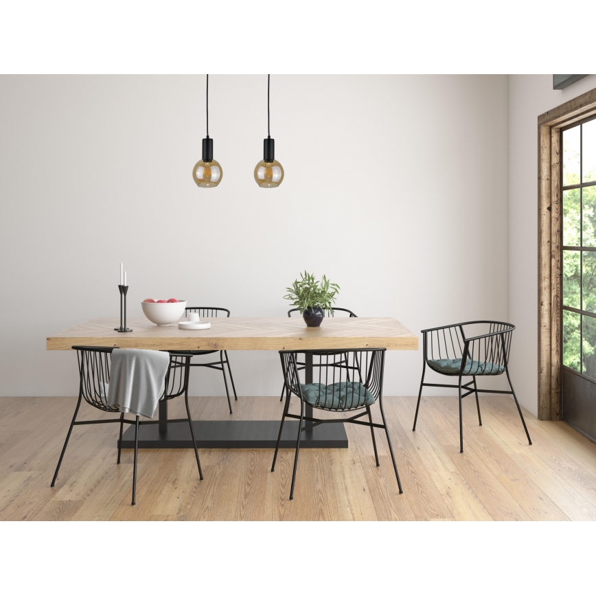 Candelabro suspenso JANTAR BLACK 2xE27/60W/230V