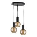 Candelabro suspenso JANTAR BLACK 3xE27/60W/230V diâmetro 30 cm
